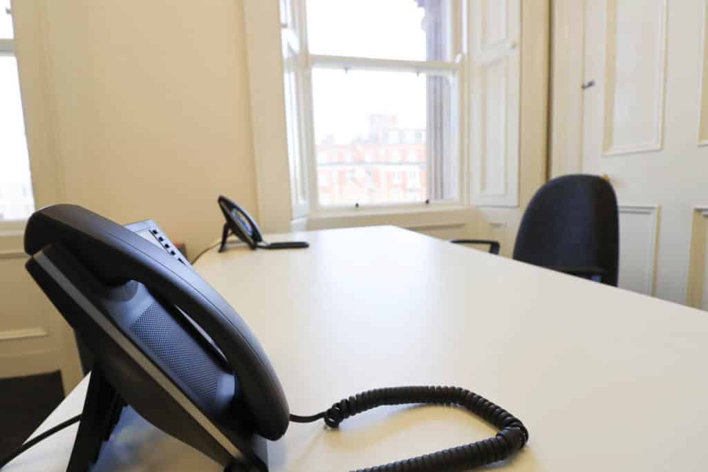 Premier Business Centres Serviced Office O'Connell Street D1 desk with phones